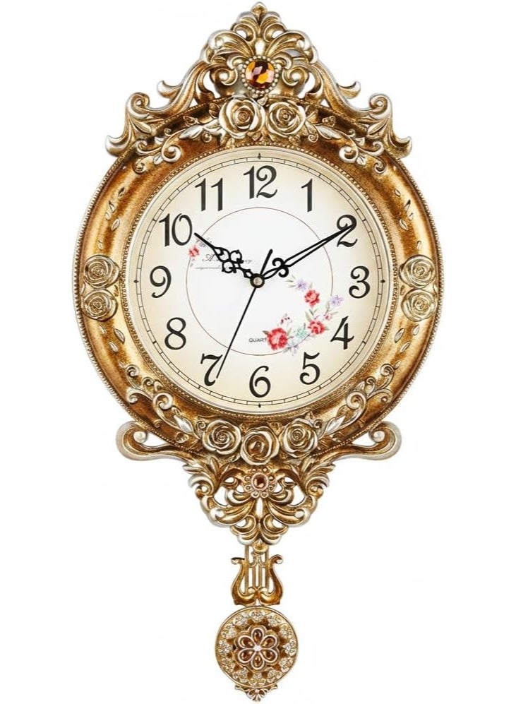 يُسلِّم ساعة منبه تناظرية عتيقة الطراز، ذهبية اللون، لتزيين الغرفة - Image 1